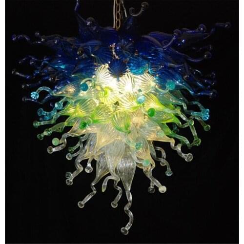 Rustic Blue and Green Murano Glass Chandelier Lightings Dale Chihuly Style