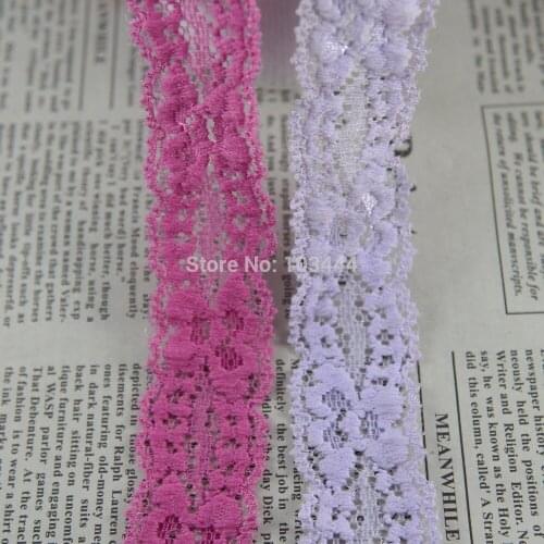 Elastic Stretch Lace trim sewing 10 yards/lot 23mm width lavender&peach red /garment/clothes accesories headband making