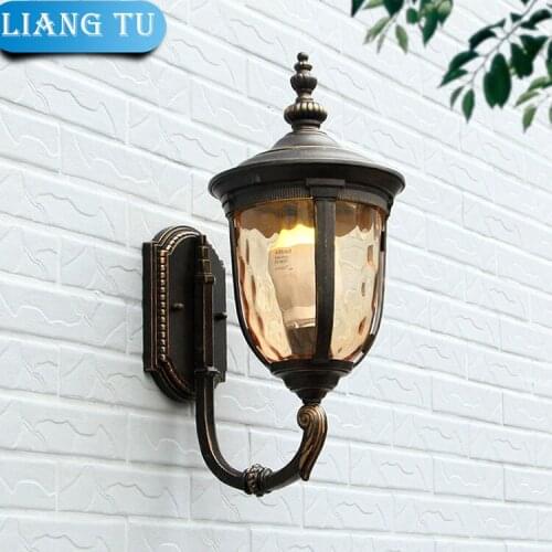 Europe outdoor Wall lamp garden lights Lampshade E27 Edsion light aluminum baking vintage wall light