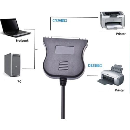 USB 2.0 To 25 Pin DB25 Parallel Port Cable IEEE 1284 1Mbps 25pin Parallel Printer adapter Cord