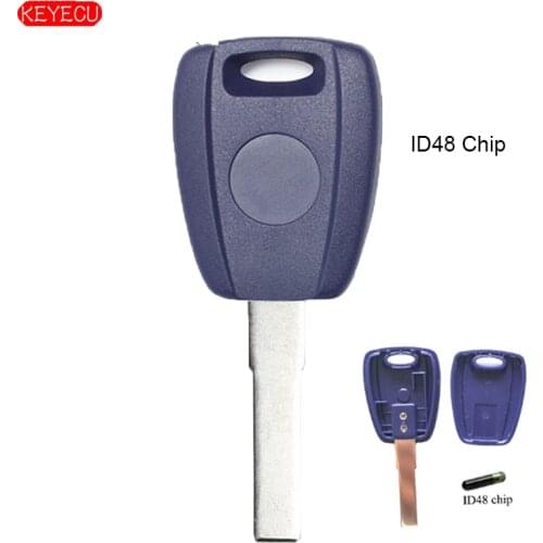 KEYECU Transponder Key ID48 Chip FOB for Fiat Bravo Punto Ducato Daily Stilo 1998-2005 With SIP22 Blade
