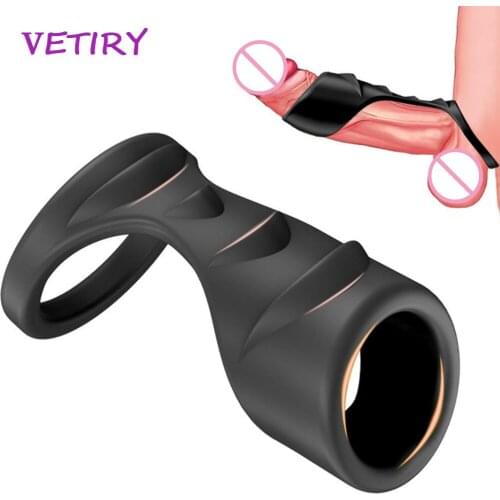 Penis Ring Cock Ring for Men Penis Extender Sleeve Delayed Ejaculation Vaginal Stimulator Sex Toy for Couple Silicone Sexshop