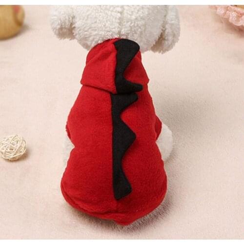 Pet Costume, Halloween Dog Costume Red Soft Dinosaur Costume Puppy Costume Christmas Party Costume, Outdoor Cute Puppy Hoodie