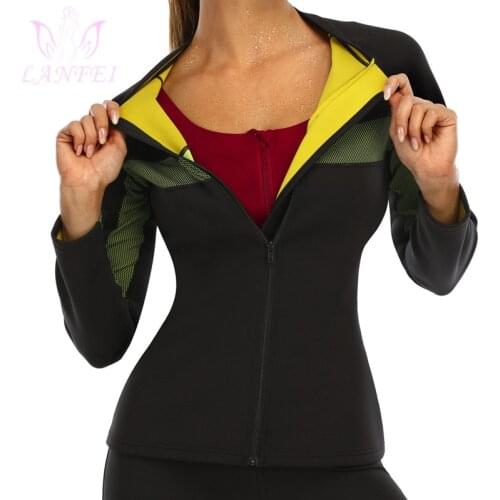 LANFEI Sauna Sweat Shirt Shapewear Neoprene Hot Thermo Women Slimming Corset Fat Burn Waist Trainer Vest Workout Body Shaper Top