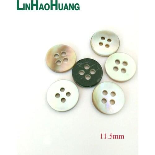 HOT! 100 pcs/lot 11.5mm natural White mother of pearl shell button with 4 holes shirt button Sewing Buttons Scrapbook2017091301