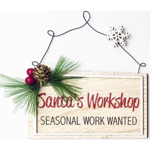 Hot 100pcs/lot New Year Wooden Door Hanging Sign Christmas Tree Ornament Christmas Decoration for Home Wooden Pendant Navidad