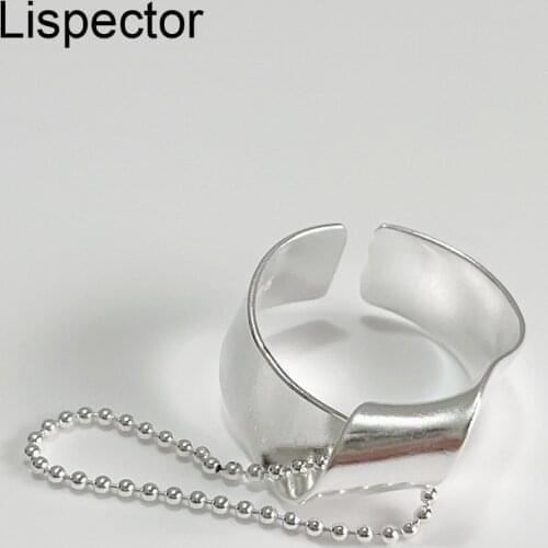 Lispector 925 Sterling Sliver Korean Simple Twisted Rings for Women Minimalist Beads Chain Ring Set Female Party Jewelry Gifts