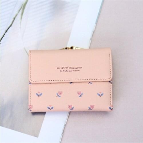 Cute Small Wallet for Women PU Leather Card Holder Organizer Clutch Girls Zipper Coin Purse