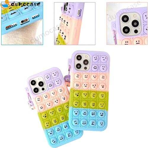 Relieve Stress Push Bubble Case for Redmi 9A 9AT 9C 9T 9i Xiaomi Mi POCO X3 NFC M3 Pro Soft Silicone Pop Fidget Toys Cover Coque