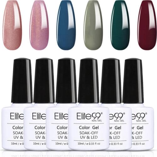 Elite99 6pcs/lot Nail Gel Polish Set UV Gel Varnishes Painting Hybrid Manicute Set For Nail Art Need Base Top Coat Gel Polish