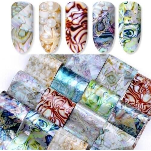 Fashion Nail Sticker DIY Shell Starry Sky Nails Foils Art Stickers Manicure Salon Decor Sticker Sets Tools
