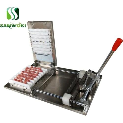 Small Mutton skewer doner kebab making machine manual meat skewers machine doner kebab wear string machine
