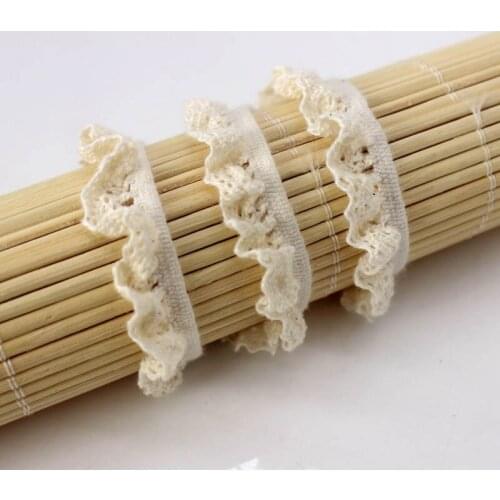 1Yards Pleated Guipure Lace Ribbon 1.5cm White Elastic Lace Fabric Sewing Dress Lace Embroidery Accessories dentelle encajes FR9