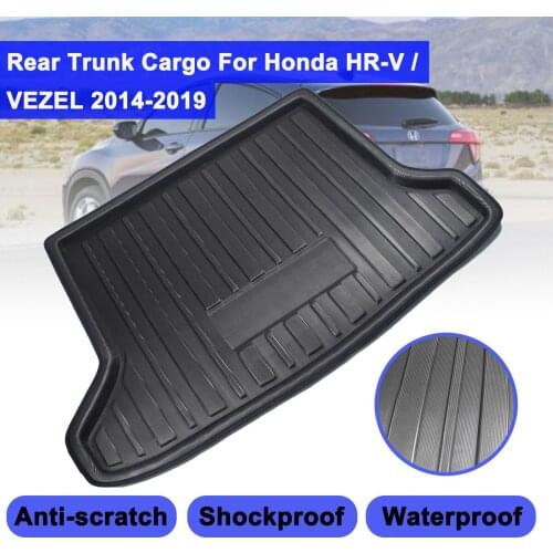 Cargo Liner For Honda HR-V Vezel HRV 2014 -2019 Boot Tray Rear Trunk Cover Matt Mat Floor Carpet Kick Pad Mud Non-slip Anti Dust