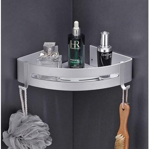 Bathroom Shelf Free of Punch ALUMINUM Vanity Triangle Towel Organizer Storage Rack Wall-mounted Shampoo Holder Bath Accessories
