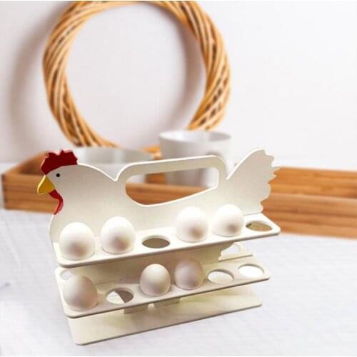 Egg Rack Cartoon Hen Ornament Egg Storage Holder Detachable Wooden Egg Food Container Basket Organizer Kitchen accessories