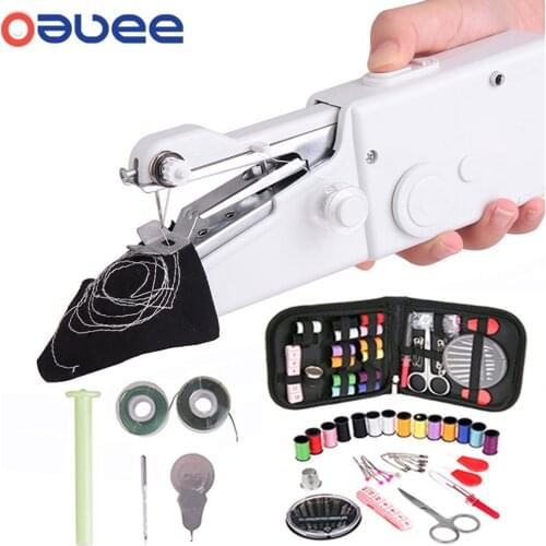 Portable Household Mini Hand Sewing Machine Household Cordless Electric Stitch Needlework Set Quick Repairs DIY Clothes Stitchin