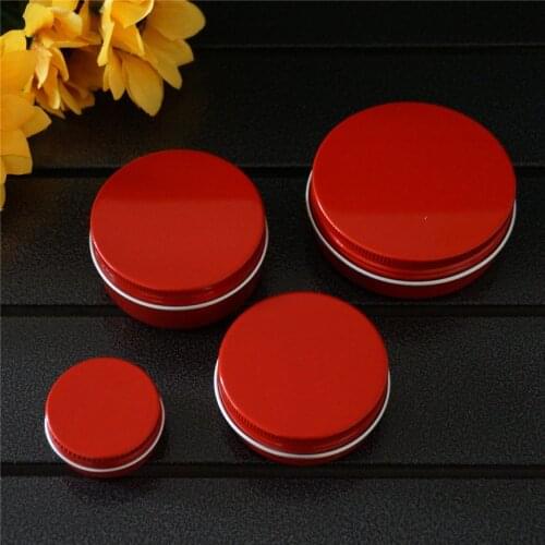 15/30/50/60g empty red round small aluminum box metal tin cans DIY cream refillable jar tea Aluminum Pot empty red containers