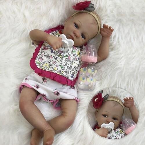 Adolly 18 Inch Realistic Reborn Baby Doll Soft Weighted Simulation Silicone Vinyl Newborn Lifelike Girl Toy ad18c002