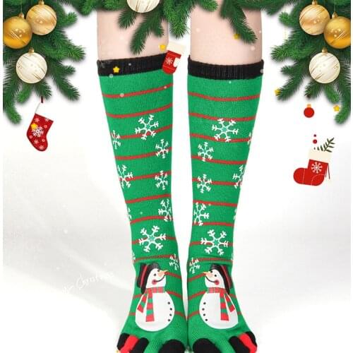 Christmas Toe Socks Men Women Winter Lovely Santa Claus Snowman Gifts Pattern Stripe Warm Colorful High Quality Deodorant Socks