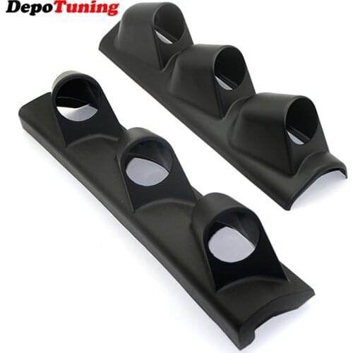 DepoTuning Black 2" 52mm Universal A-Pillar Triple Holes Dash Gauge Meter Pod Mount Holder Left/Right Hand Drive