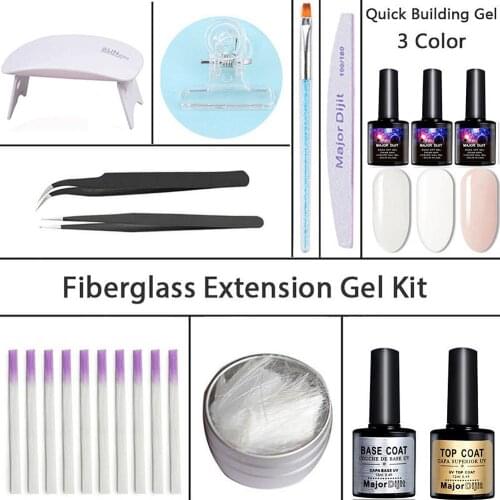Nail Fiberglass Extension Gel Kit Nail Art Extension Set For Nail Form Nail Silk Wraps Extension Professional DIY Nail Art Tool