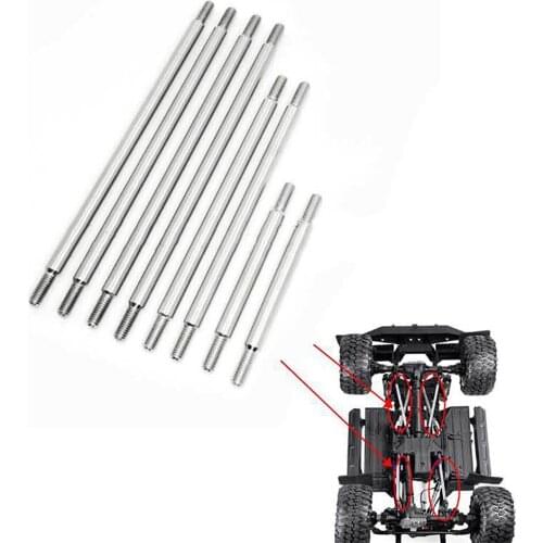 8pcs Stainless Steel Pull Rod 324 Wheelbase Chassis Link Rod for 1/10 Traxxas TRX4 Defender RC Car Accessories