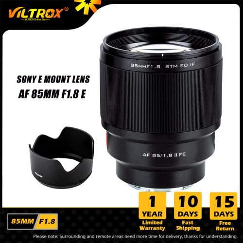 Viltrox 85mm F1.8 II Auto Focus Full-Frame Fixed focus lens Fixed Focus F1.8 Lens for Sony Lens E Mount a7III a7SII Camera Lens