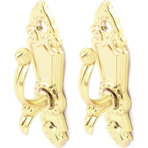 Screw Mount Curtain Tassel Tie Back tieback Wall Hooks 2PCS Gold Tone