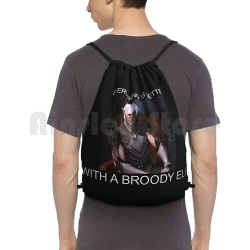 Everyone Needs A Fenris Backpack Drawstring Bag Riding Climbing Gym Bag Dragon Age 2 Dragon Age Elf Fenris Hawke Gaming