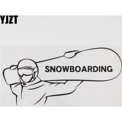 YJZT 19.4CMX6.6CM Snowboarding Extreme Sports Snowboarder Decal Vinyl Car Sticker Black/Silver 8A-1062