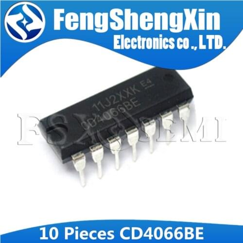 10pcs/lot CD4066 CD4066BE DIP-14 CMOS QUAD BILATERAL SWITCH IC