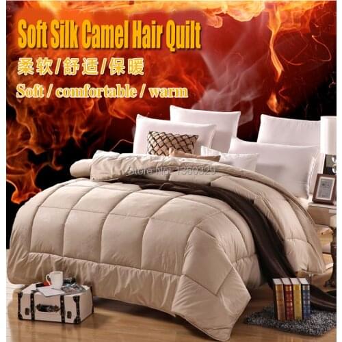 160*210cm Camel Hair Winter Comforter Thickening Blankets Winter Quilts edredon casal Soft Sanded Print edredom solteiro colcha