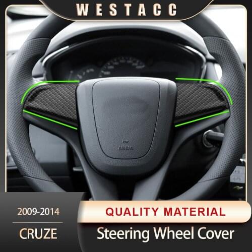 2Pcs Car Steering Wheel Cover Decoration Protective Sticker Trim for Chevrolet Cruze 2009 - 2014 Interior Accessories