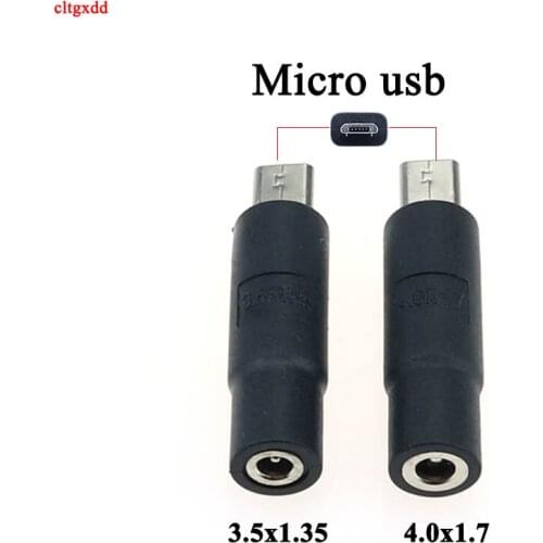 2pcs 4.0x1.7 3.5x1.35mm 5Pin DC Power Female to Micro USB Male Plug Connector for Android Smartphone Tablet Charger Converter