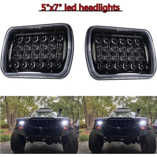 2 Pcs) 5"x7" 7x6 inch Projector LED Headlight for Jeep Wrangler YJ Cherokee XJ Truck 4X4 Offroad