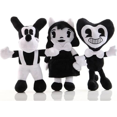 30cm Cute Bendy Cartoon Plush Stuffed Wolf Boris Angel Girl Alice Cute Toys Soft Stuffed Dolls For Kid Birthday Gift