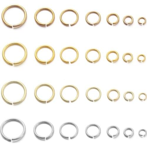 50-200pcs/Lot 3-10mm Stainless Steel Gold Open Jump Rings Split Rings Connector for Jewelry Findings Making Accessories Supplies