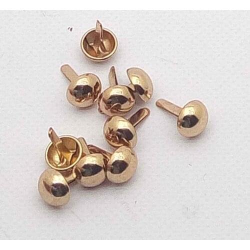10lu Light Gold Nails Round Model