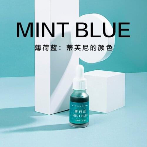 BECOMEFISH Mint Blue Limited Color INK Homemade Gold Powder Fountain Pen Ink 15/50ml