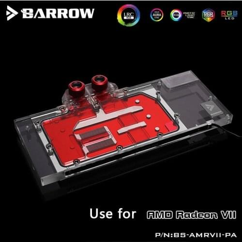 BARROW Water Block use for AMD Radeon VII Founder Edition /Full Cover GPU Block / Support Original Backplate 5V 3PIN Header RGB