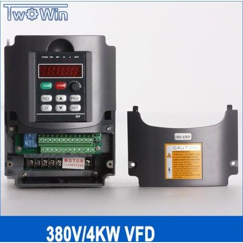 380v/4kw VFD Variable Frequency Drive VFD Inverter 3 Phase Input 3 Phase Output Frequency Inverter Spindle Motor