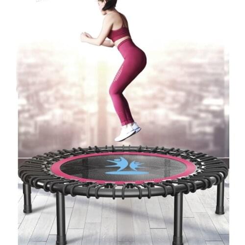 Kids Adult 42-50" Mini Silent Trampoline With Handle Jumping Bouncing Bed Gym Indoor Fitness Equipment Elastic Rope Trampolin