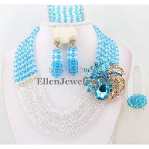 African Beads Jewelry Set Crystal Beads Necklace Set African Jewelry Set Crystal Jewelry Set Free Shipping W6523