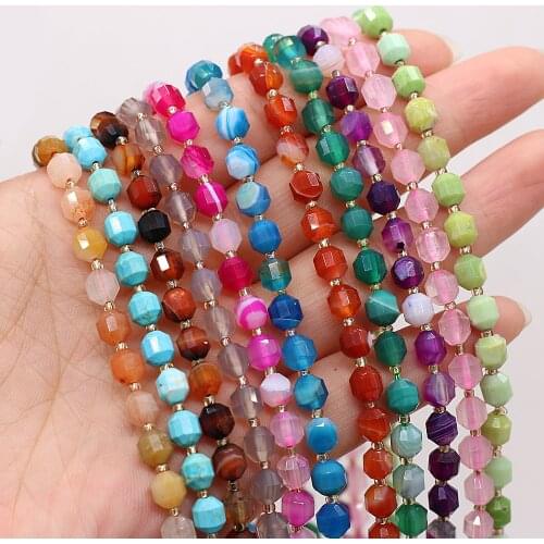 Aquamarine Amethyst Natural Semi-precious Stone Round Cut Bead 6mmDIY for Making Jewelry Necklace Bracelet Accessories Gift 38cm