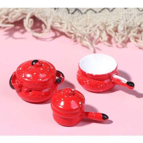 Cooking Soup Pot Cookware Dollhouse Kitchen Accessories Miniature Hot Pots 1:12 Dollhouse Miniature New
