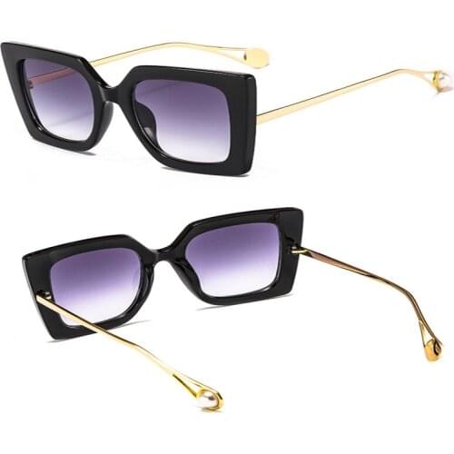 Fashion Vintage 100% UV Protection Square Plastic Sunglasses Women Sun Glasses Female Oversized Cat Eye Glasses
