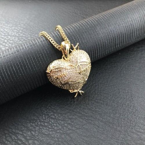 Men and women heart burst hip hop jewelry pendant