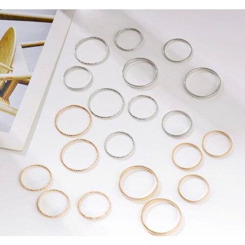 Woozu Gold Sliver Color Rings Set For Women Vintage Twist Finger Ring 2020 Knuckle Female Fashion Jewelry Wedding Gifts