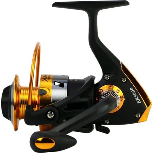 2021 New Spinning Fishing Reel EK1000-7000 Series 13BB Gear Ratio 5.1:1 Metal Coil Rock Carp Baitcasting Fishing Reels Tackle